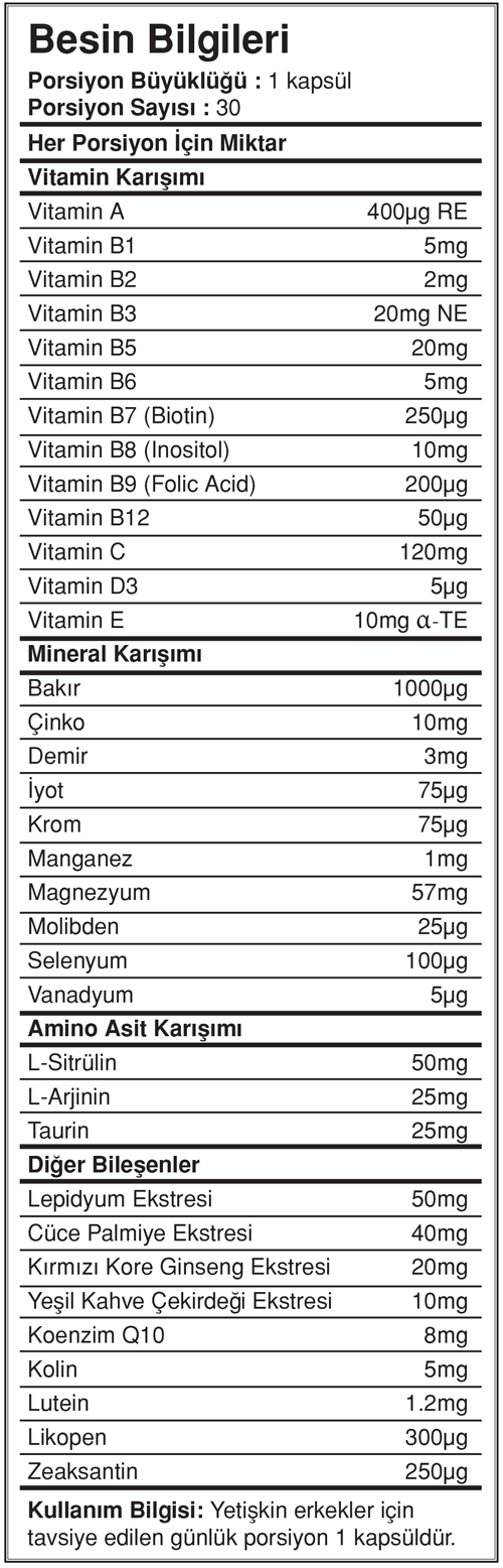 Bigjoy Vitamins Multivitamin Mens 30 Kapsül